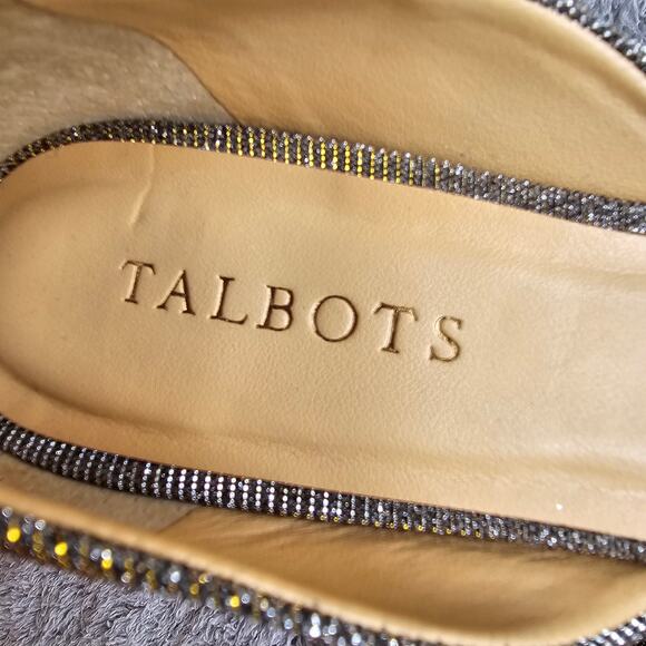 Talbots Women Metallic Iridescent D'Orsay Pointed Toe Pump Heels Size 7.5 Silver - Picture 4 of 7
